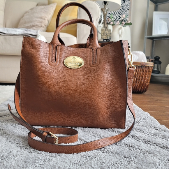 Roberto Cavalli Handbags - Roberto Cavalli Leather Top Handle Satchel Bag in Brown with Dustbag